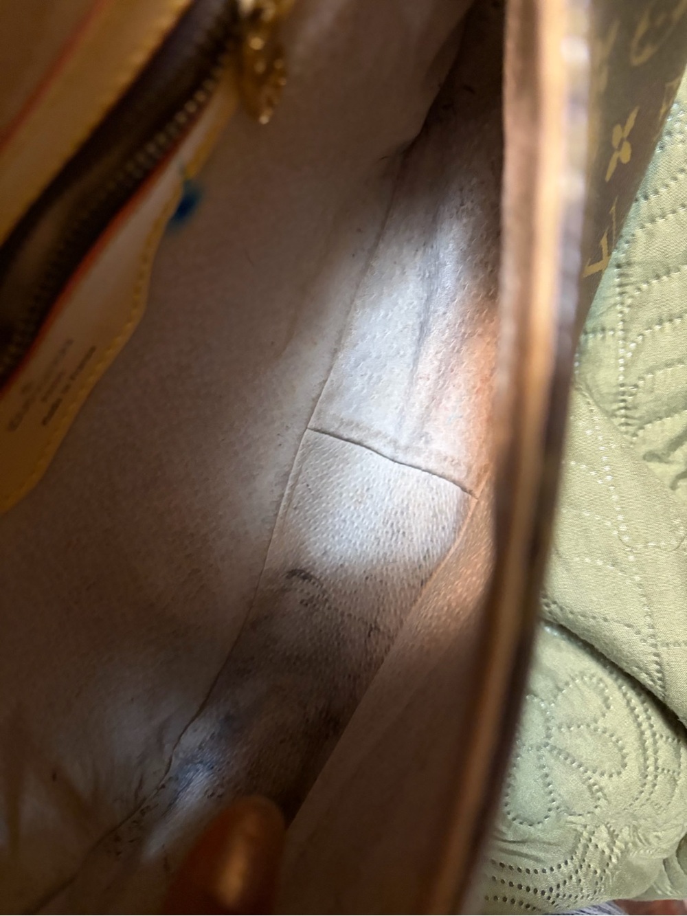 Designer-Inspired Brown Monogram Shoulder Bag with Yellow Handle - Picture 4 of 6